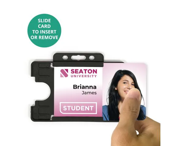 Black Single-Sided Open Faced ID Card Holders - Image 3